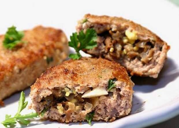 Зразы мясные с грибами