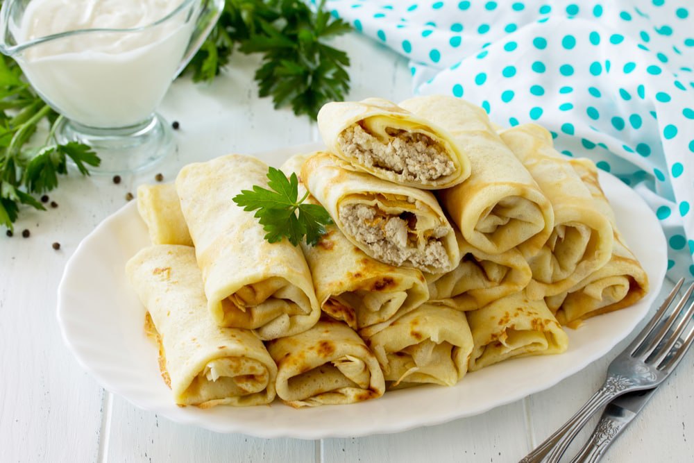 Блины с курочкой и яйцом